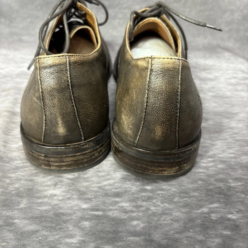 Frye Cap Toe Oxford Derby Dress Shoes Mens 13 Distressed Dark Brown Leather